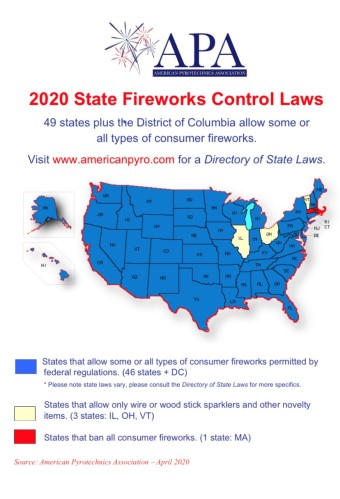Fireworks Laws By State Map